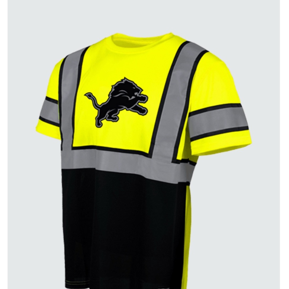 NWT Buffalo Outdoors x NFL Hi-Vis Short Sleeve Safety T-Shirt Detroit Lions